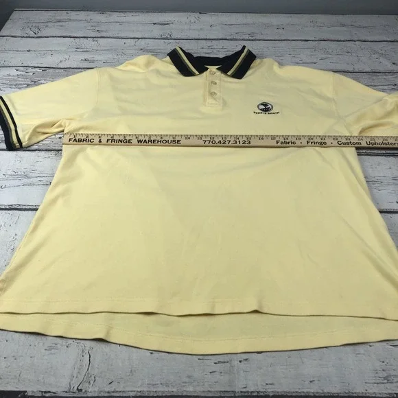 Pebble Beach Polo Shirt Vintage Pebbles Beach 1919 Logo Classic Mens XL Yellow - Picture 6 of 9